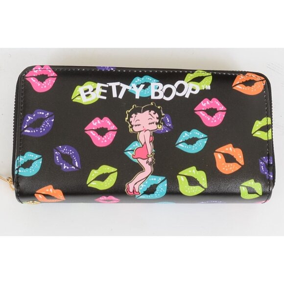 Betty Boop 2 Piece Set Wallet & Backpack Colorful Rainbow LIPS Travel Vacay NEW main image 6